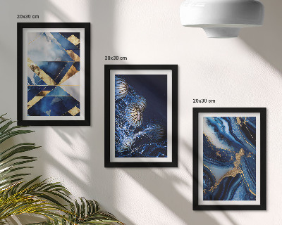 Conjunto de 3 quadros decorativos Padrões abstratos elegantes com detalhes.