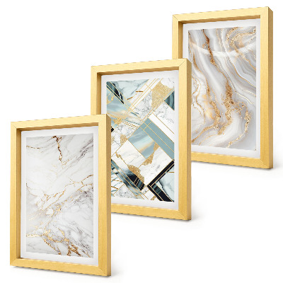 Tríptico com moldura Padrões abstratos de mármore elegantes e modernos