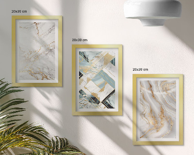 Tríptico com moldura Padrões abstratos de mármore elegantes e modernos