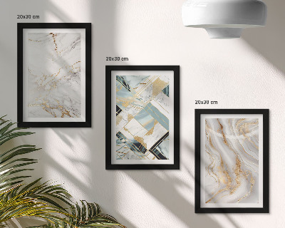 Tríptico com moldura Padrões abstratos de mármore elegantes e modernos