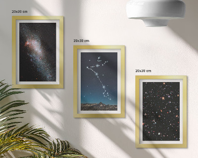 Conjunto de molduras com imagens Paisagens espaciais com a constelação de Peixes e galáxias.