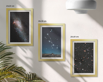 Conjunto de molduras com imagens Paisagens estelares cósmicas e a constelação de Touro