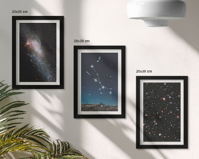 Conjunto de molduras com imagens Paisagens estelares cósmicas e a constelação de Touro