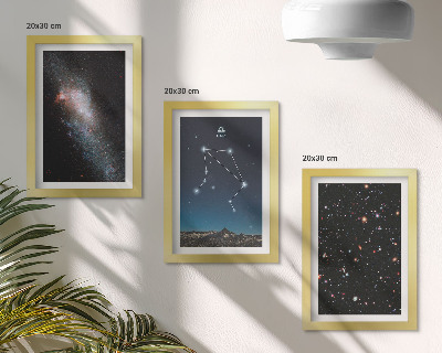 Conjunto de molduras com imagens Espaço, galáxia, constelação de Libra, céu noturno