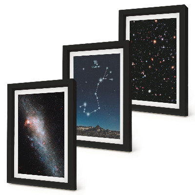 Conjunto de molduras com imagens Paisagens cósmicas de galáxias e da constelação de Escorpião