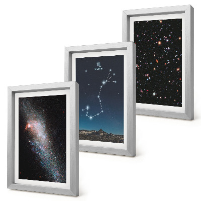 Conjunto de molduras com imagens Paisagens cósmicas de galáxias e da constelação de Escorpião