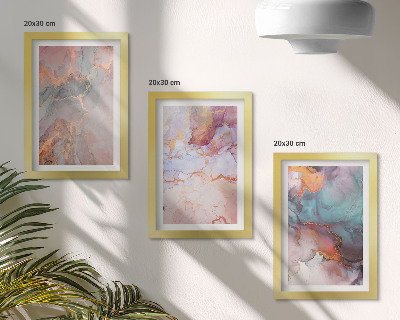 Conjunto de 3 quadros decorativos Padrões abstratos em tons pastel com detalhes.