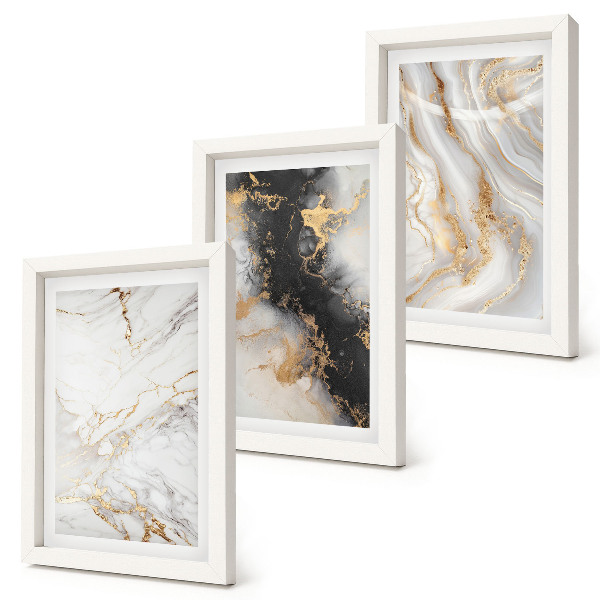 Conjunto de molduras com imagens Padrões abstratos em tons de branco e preto.