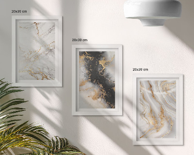 Conjunto de molduras com imagens Padrões abstratos em tons de branco e preto.