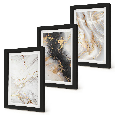 Conjunto de molduras com imagens Padrões abstratos em tons de branco e preto.