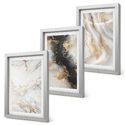 Conjunto de molduras com imagens Padrões abstratos em tons de branco e preto.
