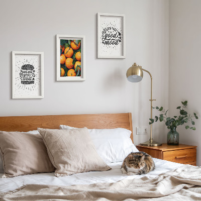 Conjunto de 3 quadros decorativos Motivos de cozinha e laranjas suculentas