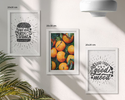 Conjunto de 3 quadros decorativos Motivos de cozinha e laranjas suculentas