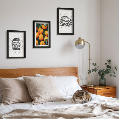 Conjunto de 3 quadros decorativos Motivos de cozinha e laranjas suculentas