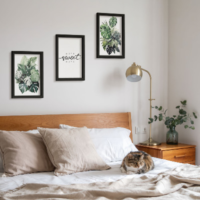 Conjunto de molduras com imagens Plantas verdes com a inscrição 