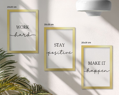 Tríptico com moldura Frases motivacionais minimalistas que inspiram