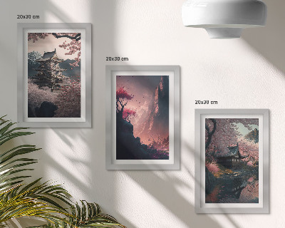 Conjunto de molduras com imagens Paisagens fantásticas das montanhas do Japão