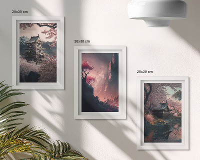 Conjunto de molduras com imagens Paisagens fantásticas das montanhas do Japão