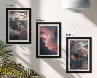 Conjunto de molduras com imagens Paisagens fantásticas das montanhas do Japão