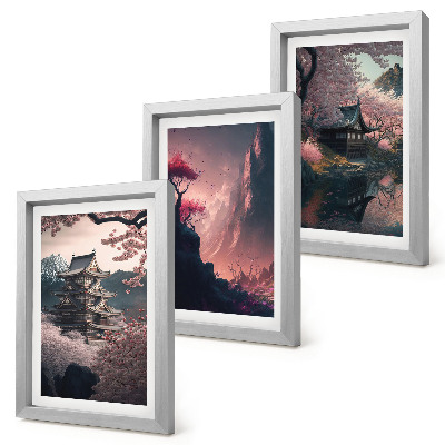 Conjunto de molduras com imagens Paisagens fantásticas das montanhas do Japão