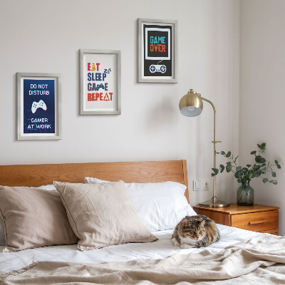 Conjunto de 3 quadros decorativos Legendas relacionadas a jogos de entretenimento