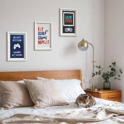 Conjunto de 3 quadros decorativos Legendas relacionadas a jogos de entretenimento
