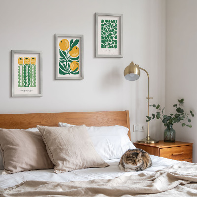 Conjunto de molduras com imagens Pôsteres com estampas de plantas, flores e folhas