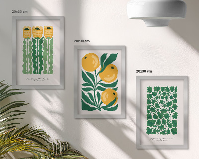Conjunto de molduras com imagens Pôsteres com estampas de plantas, flores e folhas