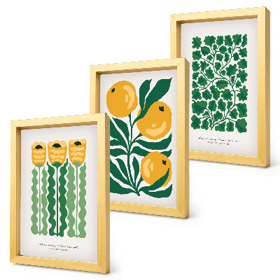 Conjunto de molduras com imagens Pôsteres com estampas de plantas, flores e folhas
