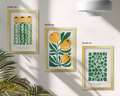 Conjunto de molduras com imagens Pôsteres com estampas de plantas, flores e folhas