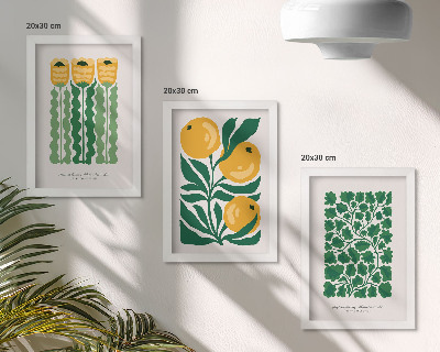 Conjunto de molduras com imagens Pôsteres com estampas de plantas, flores e folhas