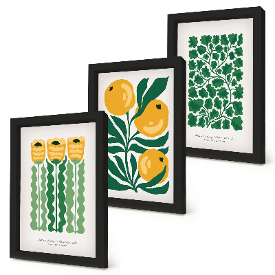 Conjunto de molduras com imagens Pôsteres com estampas de plantas, flores e folhas