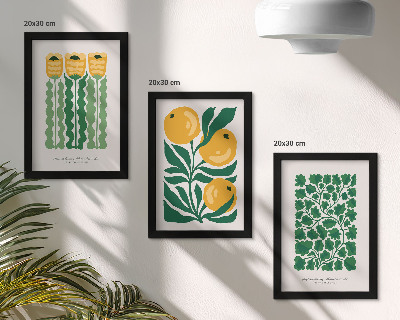 Conjunto de molduras com imagens Pôsteres com estampas de plantas, flores e folhas