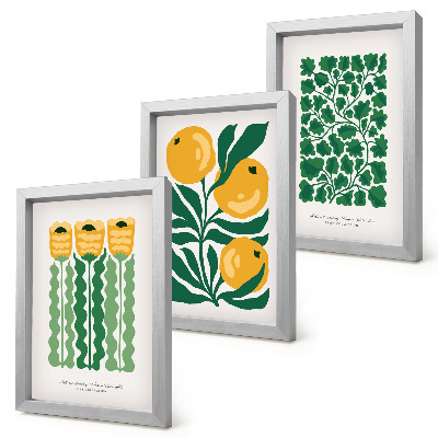 Conjunto de molduras com imagens Pôsteres com estampas de plantas, flores e folhas