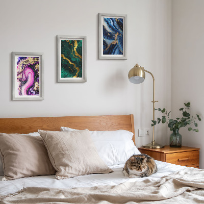 Conjunto de molduras com imagens Padrões abstratos em tons de rosa, verde e azul.