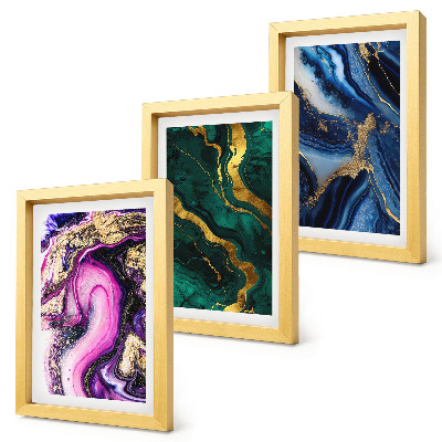 Conjunto de molduras com imagens Padrões abstratos em tons de rosa, verde e azul.