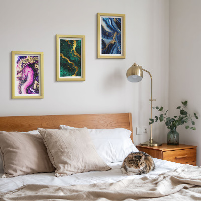 Conjunto de molduras com imagens Padrões abstratos em tons de rosa, verde e azul.