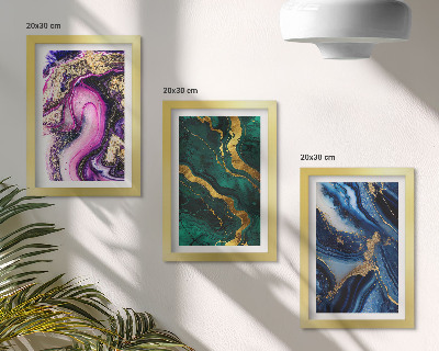Conjunto de molduras com imagens Padrões abstratos em tons de rosa, verde e azul.