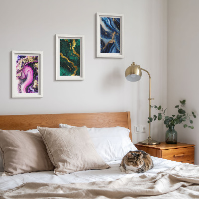 Conjunto de molduras com imagens Padrões abstratos em tons de rosa, verde e azul.