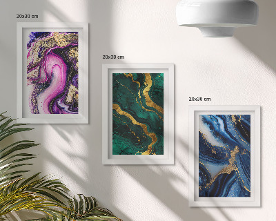 Conjunto de molduras com imagens Padrões abstratos em tons de rosa, verde e azul.