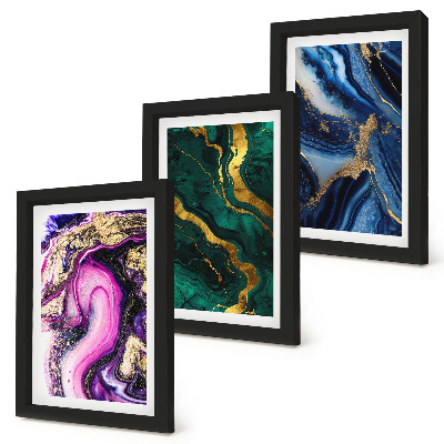 Conjunto de molduras com imagens Padrões abstratos em tons de rosa, verde e azul.
