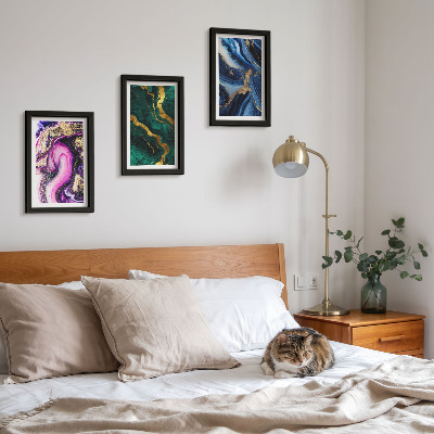 Conjunto de molduras com imagens Padrões abstratos em tons de rosa, verde e azul.