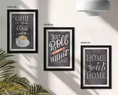 Conjunto de molduras com imagens com a temática café, aconchego e calor do lar