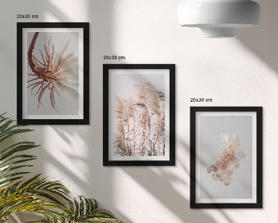 Conjunto de molduras com imagens Flores e gramíneas sobre um fundo claro em um conjunto harmonioso.