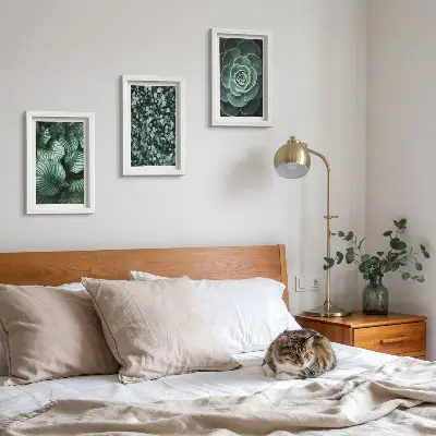 Conjunto de molduras com imagens de plantas folhosas verdes e suculentas estilosas