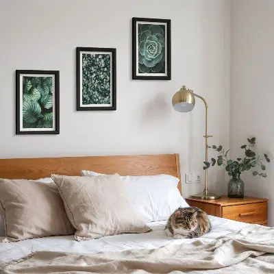 Conjunto de molduras com imagens de plantas folhosas verdes e suculentas estilosas