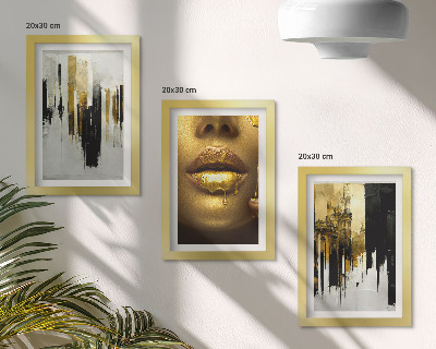 Conjunto de molduras com imagens Pintura abstrata e retrato de uma mulher