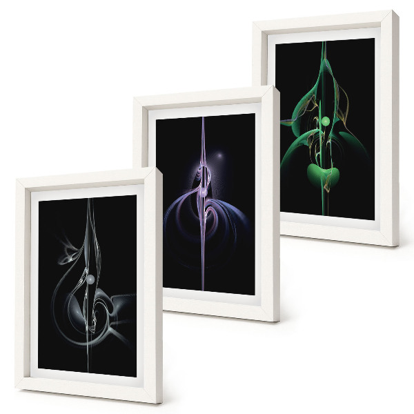 Conjunto de molduras com imagens Padrões abstratos em tons de preto e cor
