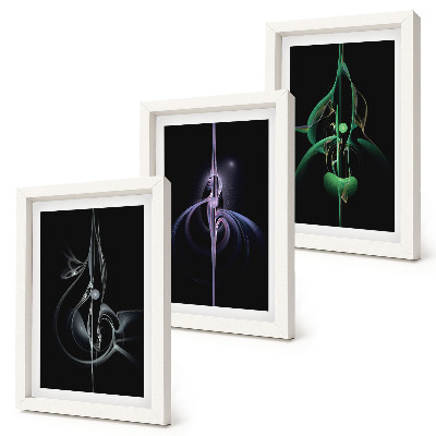 Conjunto de molduras com imagens Padrões abstratos em tons de preto e cor