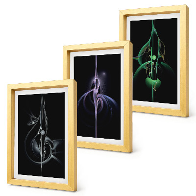 Conjunto de molduras com imagens Padrões abstratos em tons de preto e cor